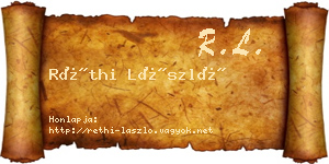 Réthi László névjegykártya